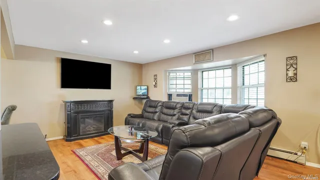 a living room with furniture and a couch