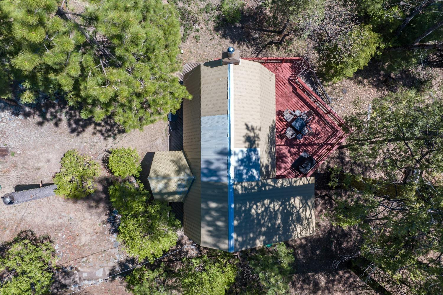 41534 Indian Rock Road Shaver Lake, CA 93664 - Photo 19 of 19 a front view of a house with a yard and garden