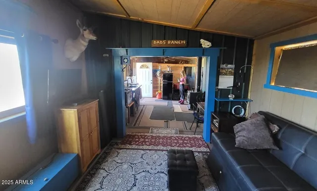 a living room with furniture