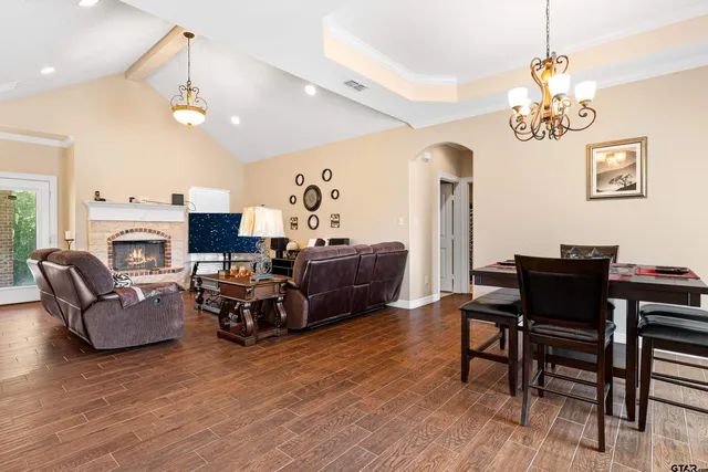 a living room with furniture