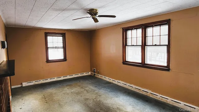 an empty room with a window
