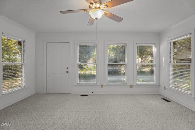 a view of a bunch of flowers in a lot