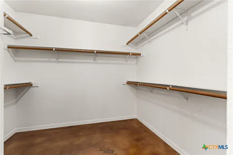 a view of small space with racks on the wall