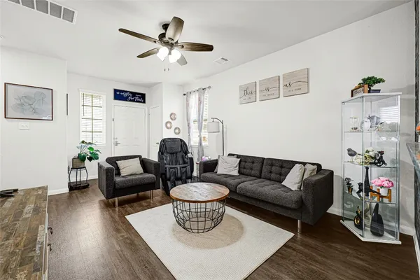 a living room with furniture