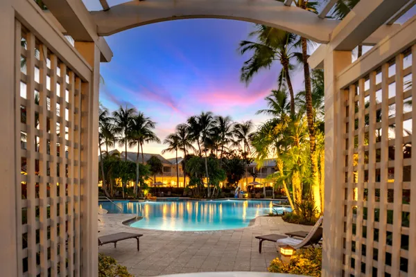 a view of a backyard