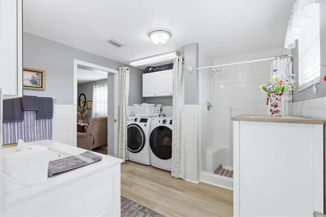 a view of a chairs and tables in patio