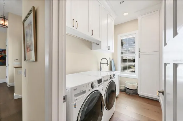 a view of a garden with an outdoor seating