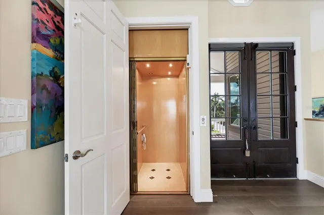 a view of a swimming pool with a patio