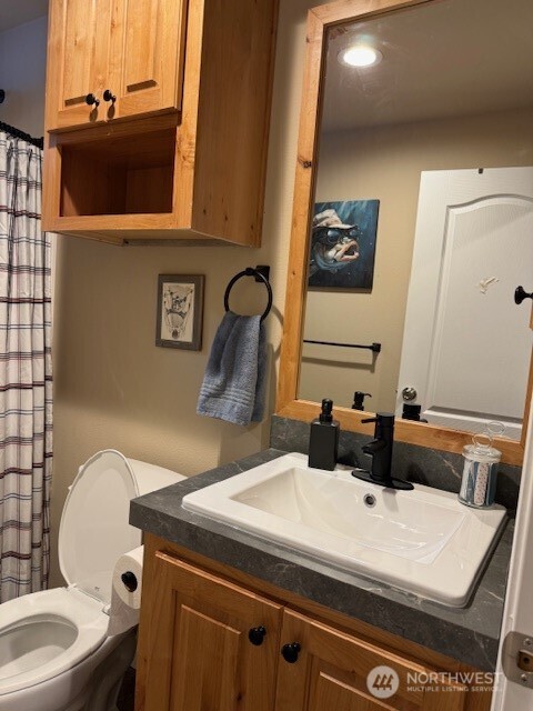 94 Grafton Road Wauconda, WA 98859 - Photo 30 of 37 a bathroom with a sink and a mirror