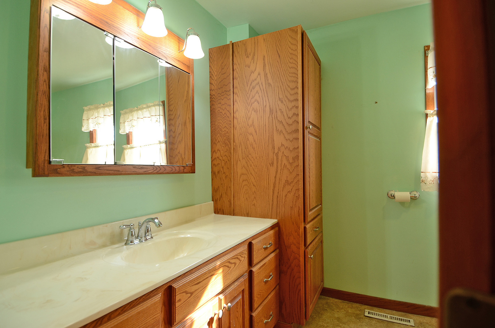 708 Lundy Street Streator, IL 61364 - Photo 13 of 21 a bathroom with a sink and a mirror