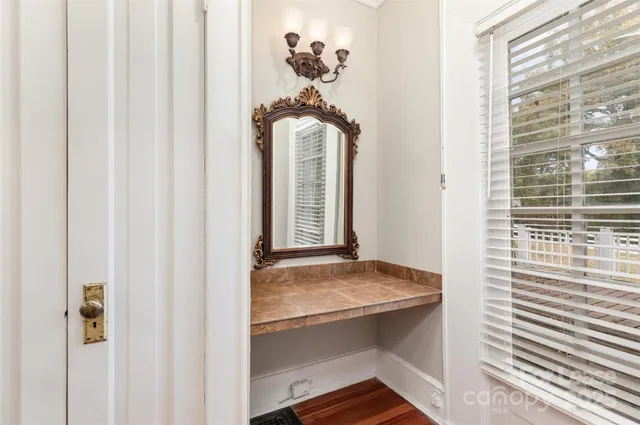 a view of front door and bedroom