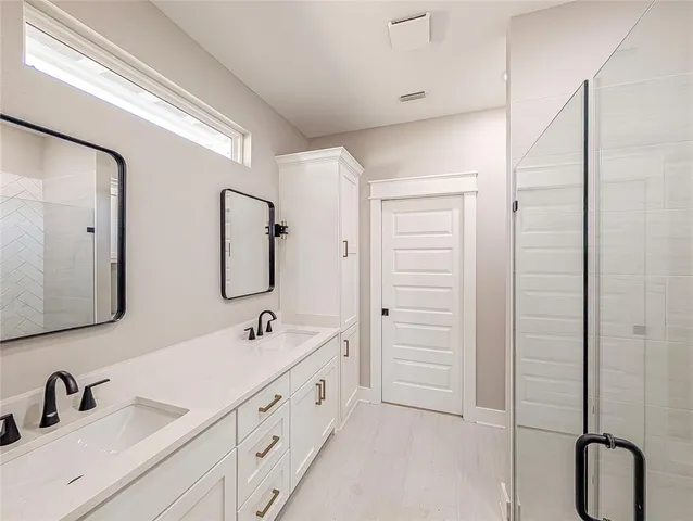 a bathroom with a shower