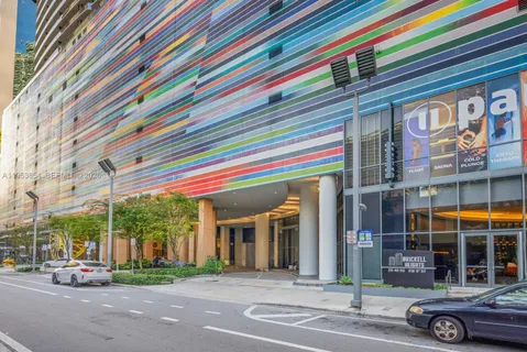 a front view of a building with street