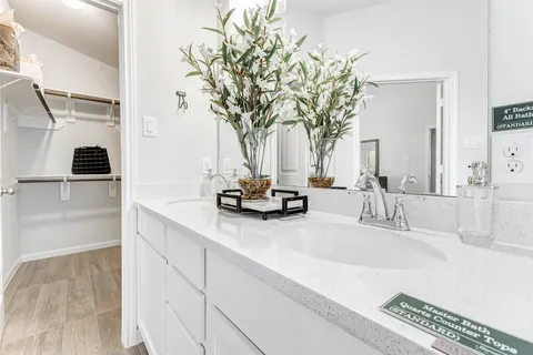 a bathroom with a sink a mirror and a faucet
