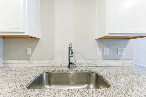 a kitchen with a sink stove and microwave