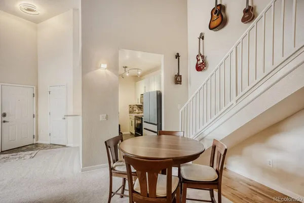a view of a livingroom and dining room
