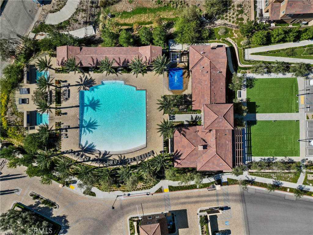 20828 Bur Oak Circle Porter Ranch, CA 91326 - Photo 39 of 43 an aerial view of a house with a garden and pool