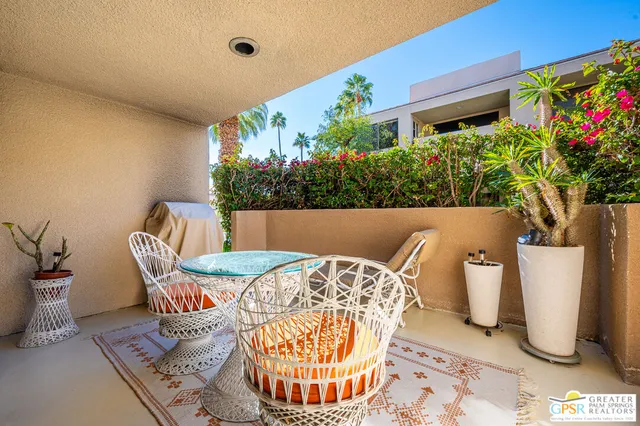 a view of an outdoor sitting area