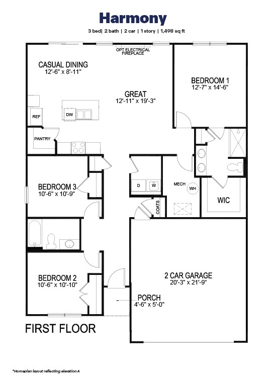 2207 Hackberry Street Springfield, OH 45505 - Photo 3 of 3 This floor plan highlights a well-organized layout for comfortable living.