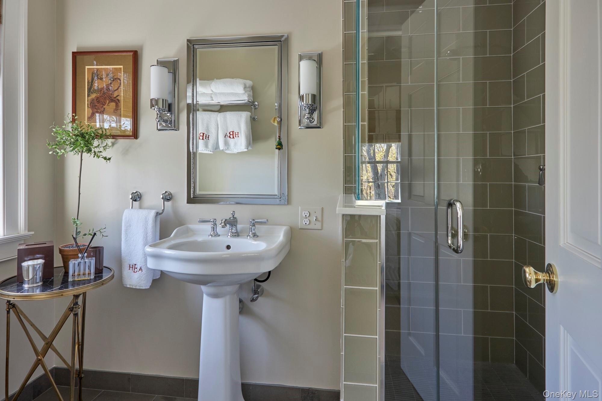 790 Stanford Road Millbrook, NY 12545 - Photo 34 of 50 a bathroom with a sink shower and a mirror