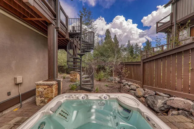 a view of a backyard of the house