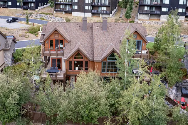 an aerial view of a house