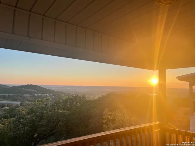 a view of a sky from a balcony