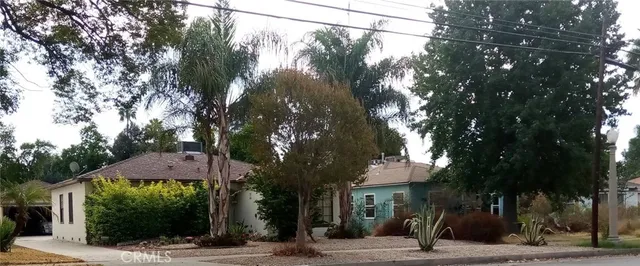 a view of a street and a building