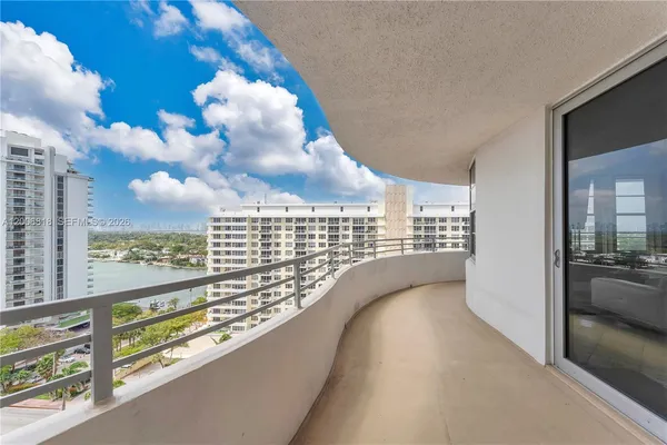 a view of balcony with city view