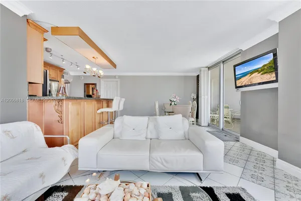 a living room with furniture and a couch