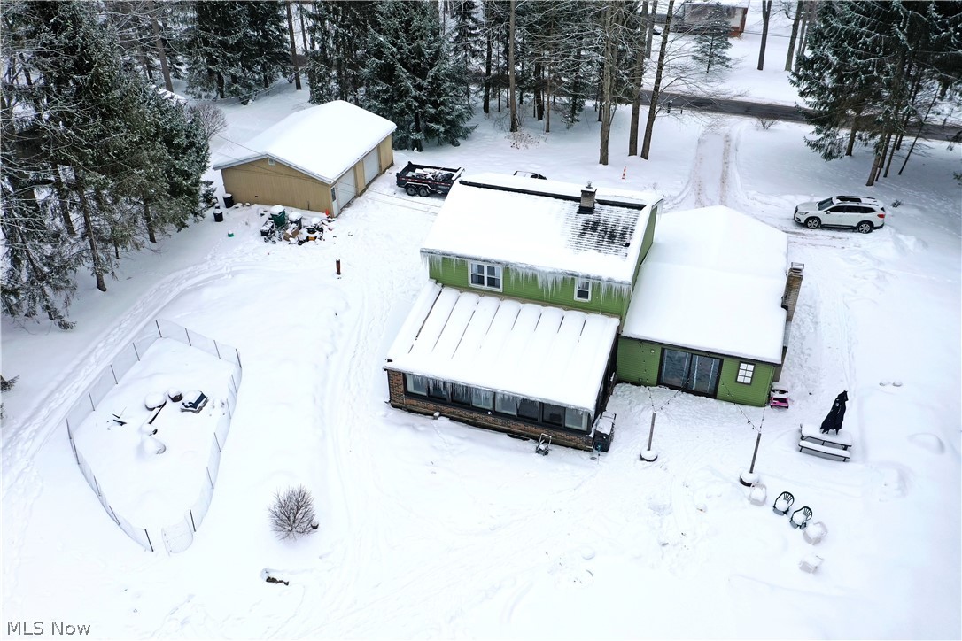 4251 Wayne Road Mantua, OH 44255 - Photo 3 of 34 View of snowy aerial view