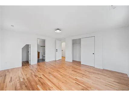 a big room with closet and bathroom