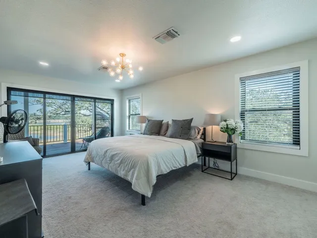 an aerial view of a house