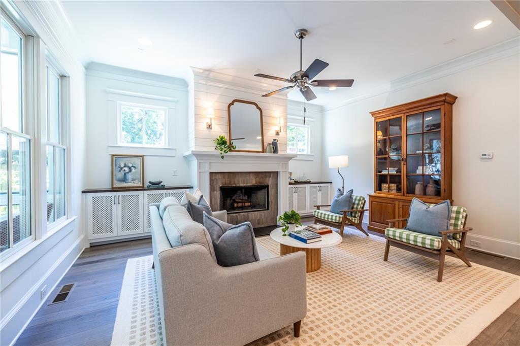 538 Ansley Street Decatur, GA 30030 - Photo 20 of 73 a living room with furniture and a fireplace