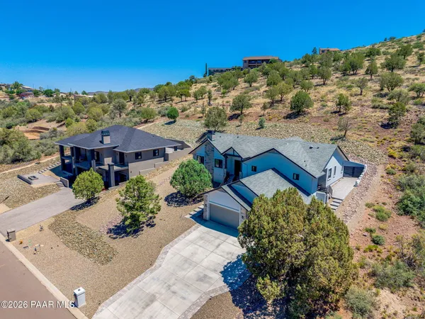 an aerial view of a house
