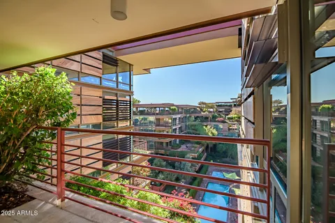 a view of building from balcony