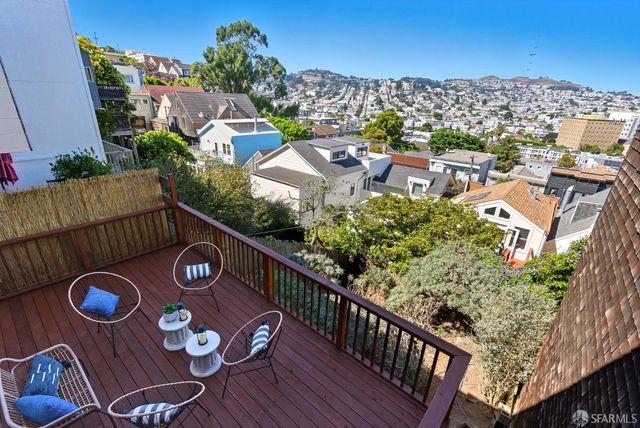 a view of city from balcony