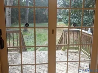 a view of a glass door with a from a window