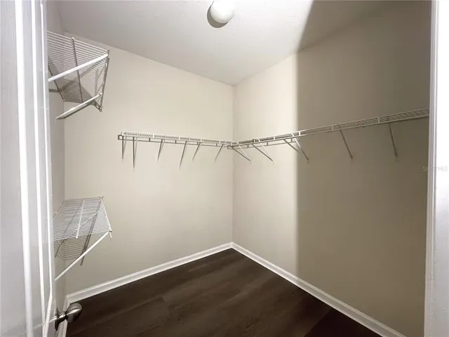 a view of small space with racks on the wall