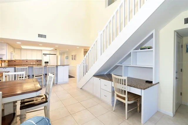 a view of a balcony with lake view