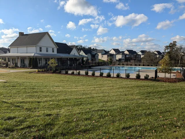 a view of a lake with houses
