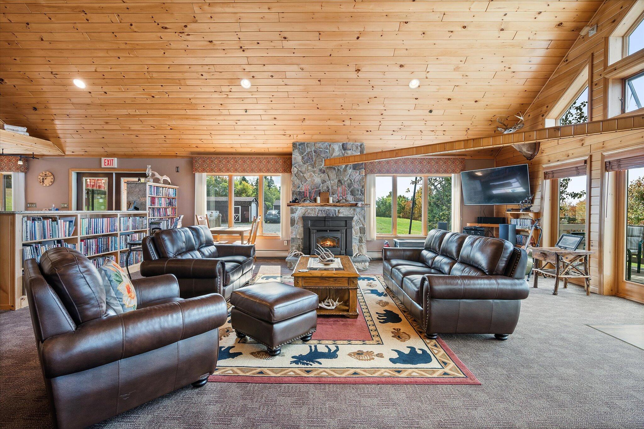 341 Highway 1 Weston, ME 04424 - Photo 22 of 107 Fireplace with pellet insert...