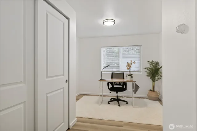 a view of workspace with a window