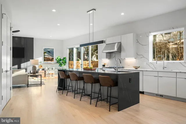 a kitchen with granite countertop lots of counter top space