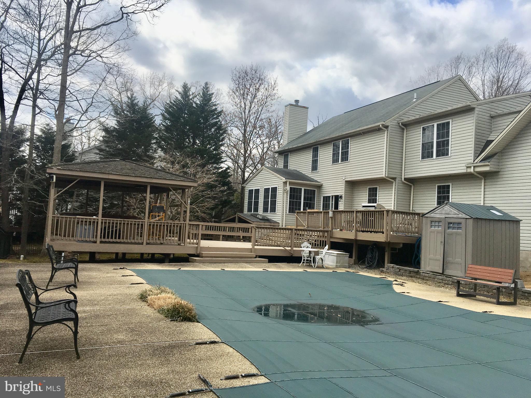 8385 Maryland Road Pasadena, MD 21122 - Photo 16 of 21 Pool, Multi-lvl deck, Gazebo and BBQ area in Back