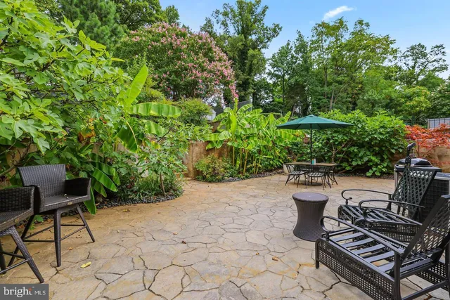 a backyard of a house with lots of green space