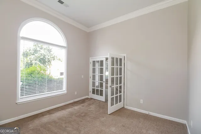 an empty room with a window