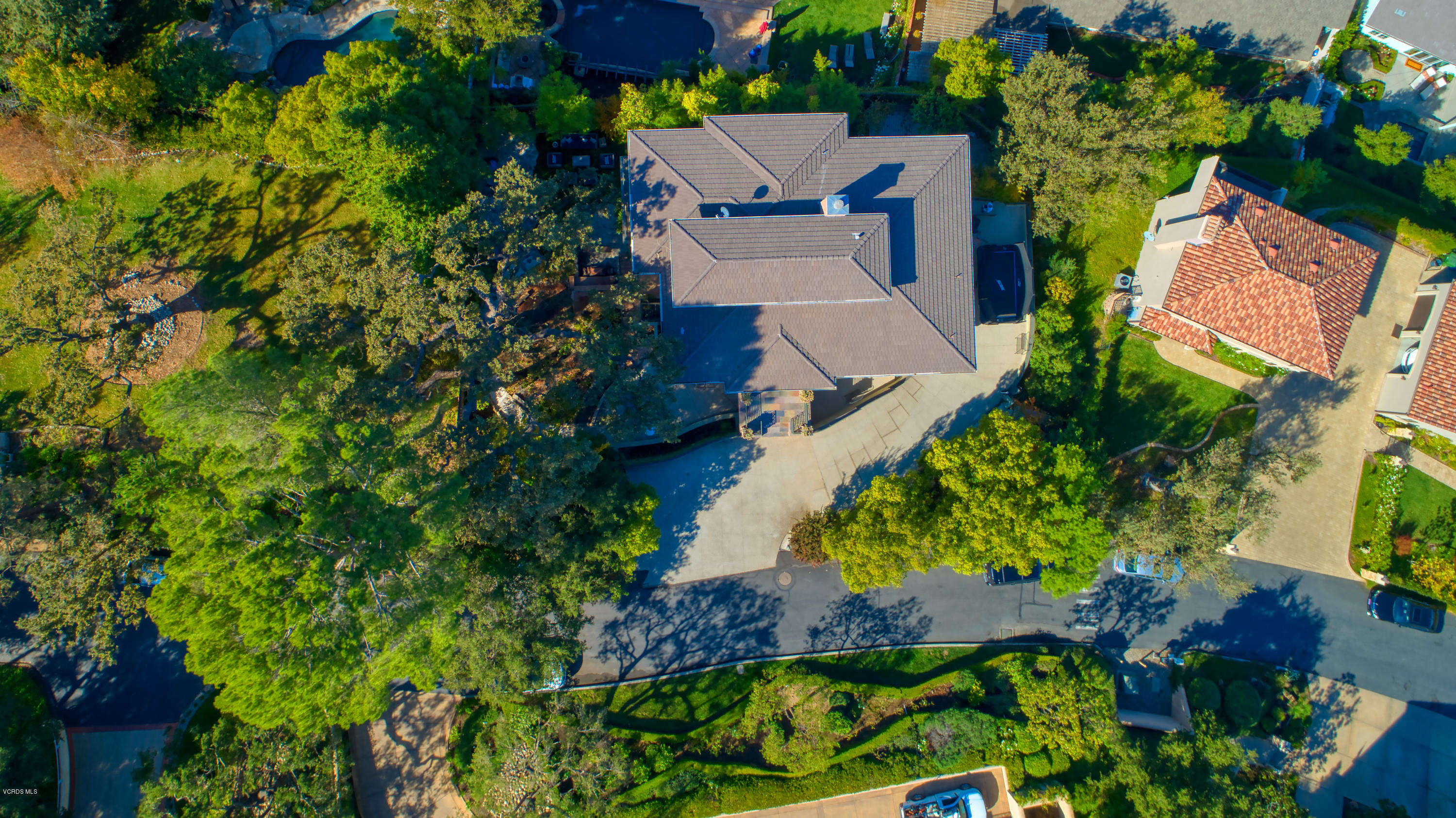 55 Upper Lake Road Westlake Village, CA 91361 - Photo 32 of 40 an aerial view of a house with a yard