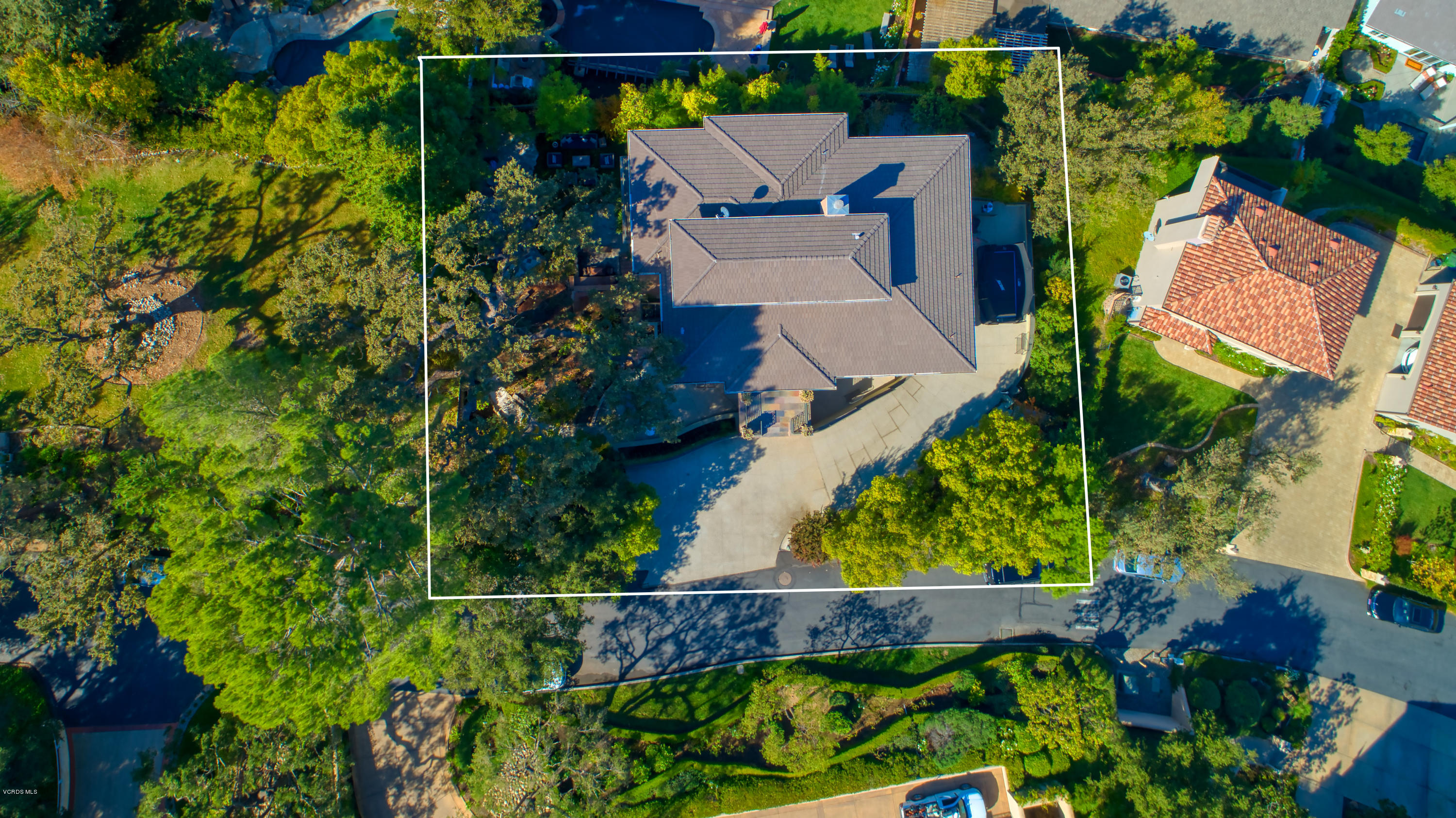 55 Upper Lake Road Westlake Village, CA 91361 - Photo 33 of 40 an aerial view of house with a swimming pool