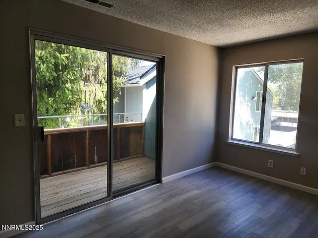 a view of a livingroom from a hallway